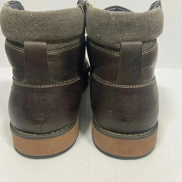 GBX MEN'S Brown Leather Lace Up Kirk ANKLE BOOTS Size 12 M Needs New Laces EUC - Picture 5 of 10